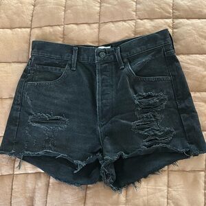 AGOLDE Parker Black Denim Cutoff Shorts 27 EUC